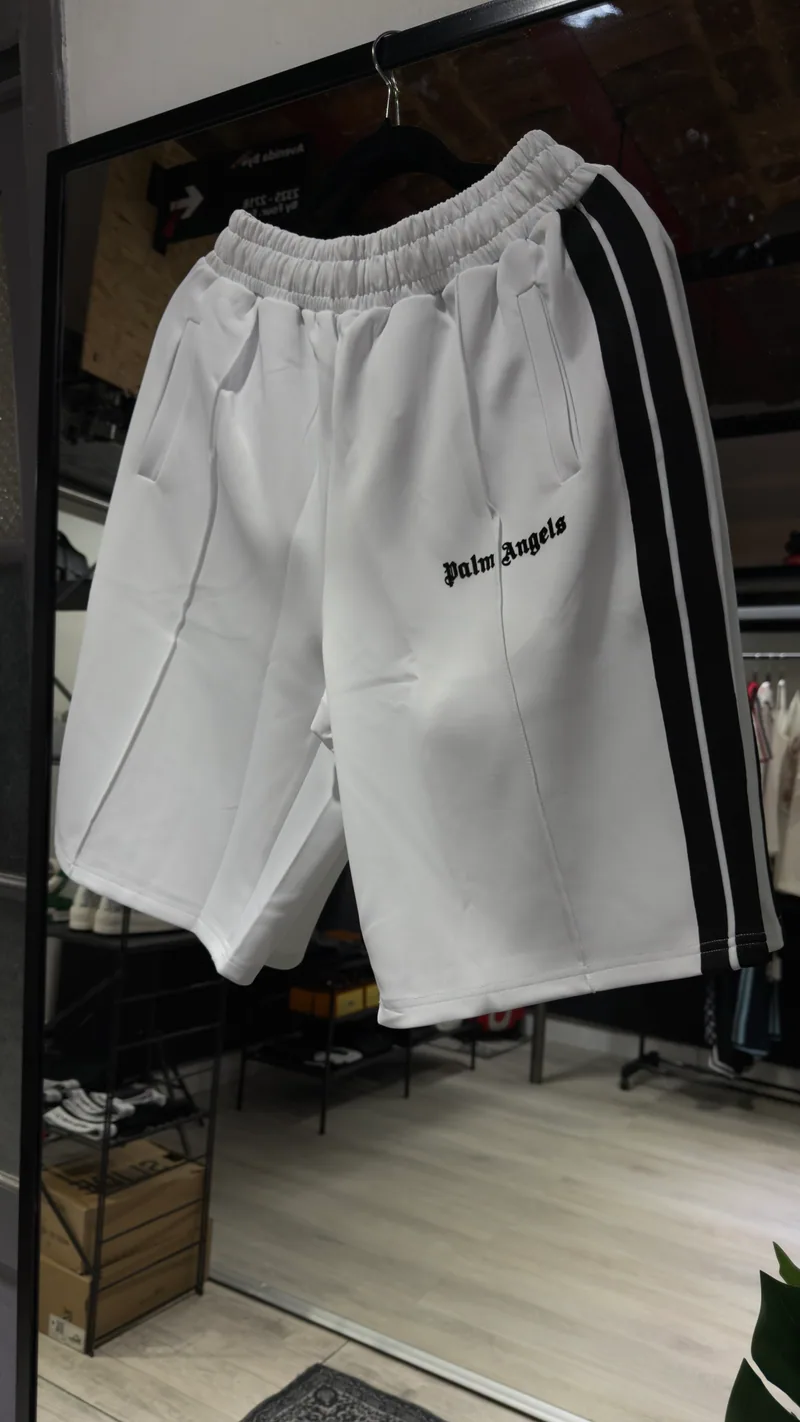 Palm Angels Short Palm Angels blanco y celeste — Shorts